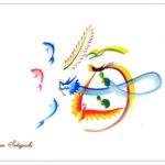 花文字で描く「海」